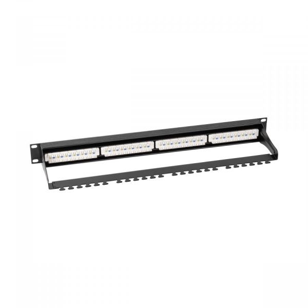 Патч-панель NTSS PREMIUM 1U 24 порта RJ45 UTP cat.5е, AL, Dual IDC с органайзером