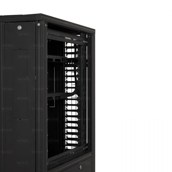 Шкаф оптический кроссовый NTSS ODF PROF 42U 900х500мм, модульные стенки, панели потолка и пола, двойные распашные глухие двери, черный RAL 9005