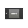 Шкаф настенный телекоммуникационный NTSS W 9U 600х600х500мм, 2 профиля 19, дверь стеклянная, боковые стенки съемные, задняя стенка, разобранный, черны