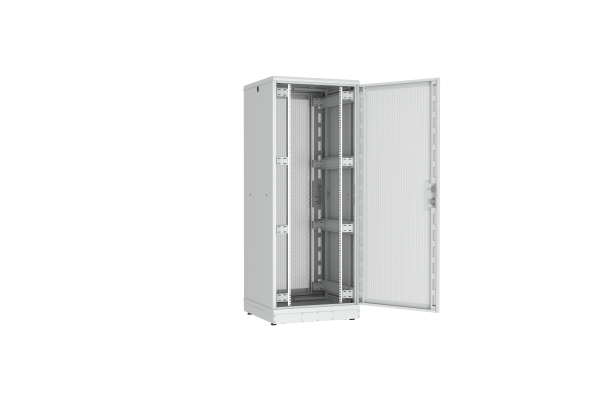 Напольный шкаф NIKOMAX серии TFR-R2 19", 42U, перфорированные двери, металлические стенки, Ш800хВ2010хГ800мм, в разобранном виде, серый