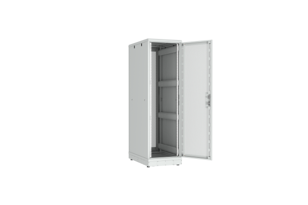 Напольный шкаф NIKOMAX серии TFR-R2 19", 42U, двери перфорированные, одностворчатая и двустворчатая, металлические стенки, Ш600хВ2010хГ1000мм, в разобранном виде, серый
