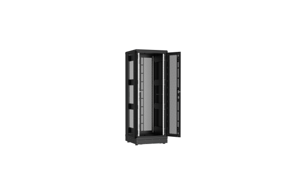 Напольный шкаф NIKOMAX серии TFR-R2 19", 33U,  двустворчатые перфорированные двери, металлические стенки, Ш600хВ1702хГ600мм, в разобранном виде, черный