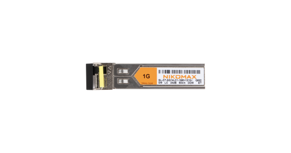 Модуль NIKOMAX SFP, 1.25 Гбит/с, WDM, 1 ОВ, SM, 1xLC, Tx:1550/Rx:1310 нм, DDM, 14 дБ (до 20 км), -40 +85 °С