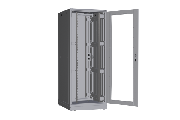 Напольный шкаф NIKOMAX серии TFR-R2 19", 42U, дверь со стеклом и металлическая, металлические стенки, Ш800хВ2010хГ1000мм, в разобранном виде, серый