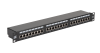 Коммутационная панель NETLAN 19", 1U, 24 порта, Кат.6 (Класс E), 250МГц, RJ45/8P8C, 110/KRONE, T568A/B, экранированная, черная