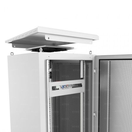 Шкаф напольный климатический NTSS RT 18U (ШхВхГ) 600x1170x600 мм, 4 профиля 19, с обогревом 250W и вентиляцией, IP55, серый RAL 7035