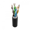 Кабель витая пара NTSS F/UTP 5e 4 пары одножильный 24AWG медь 305м внешний, внутренний малодымный безгалогенный компаунд (LSZH(Т) + UV) черный