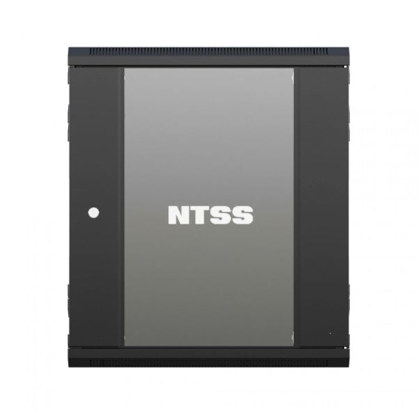 Шкаф настенный телекоммуникационный NTSS W 15U 600х450х770мм, 2 профиля 19, дверь стеклянная, боковые стенки съемные, задняя стенка, разобранный, черн