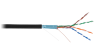 Кабель NETLAN F/UTP 4 пары, Кат.5e (Класс D), 100МГц, одножильный, BC (чистая медь), внешний, PE до -40C, черный, 305м