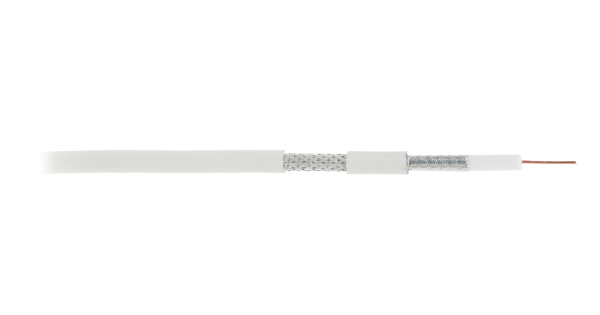 Кабель NETLAN коаксиальный, RG-11 (75 Ом), одножильный, CCS (омедненная сталь), поливинилхлорид, белый, 305м - гарантия 1 год