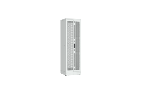 Напольный шкаф NIKOMAX серии TFR-R2 19", 42U, двустворчатые перфорированные двери, металлические стенки, Ш600хВ2010хГ600мм, в разобранном виде, серый