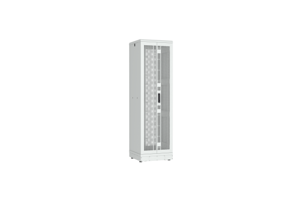 Напольный шкаф NIKOMAX серии TFR-R2 19", 42U, двустворчатые перфорированные двери, металлические стенки, Ш600хВ2010хГ600мм, в разобранном виде, серый