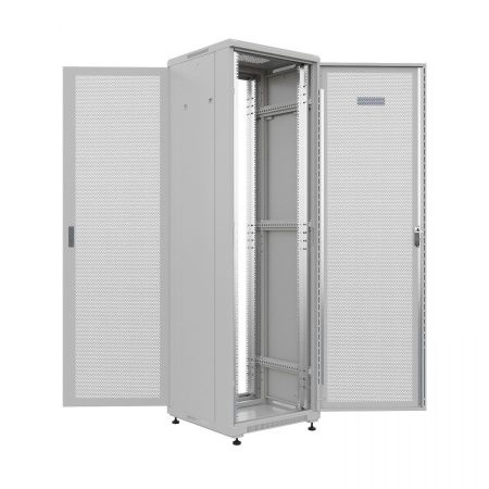 Шкаф напольный универсальный серверный NTSS R 47U 600х600мм, 4 профиля 19, двери перфорированная и перфорированная, боковые стенки съемные, регулируем