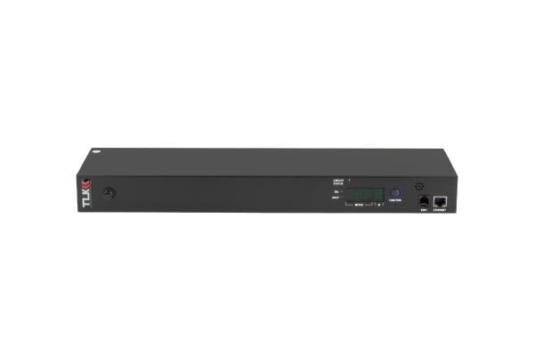 Блок  контролируемых электрических розеток NIKOMAX, Серия MN (Monitored) 19", 8 розеток C13, макс. нагрузка 16 А, шнур питания 3 м., вилка С20, цифровое измерение силы тока на входе, счетчик кВт*ч, металлический корпус, макс. мощность 4000 Вт, 432*44,5*11