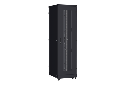 Напольный шкаф NIKOMAX серии TFA-R 19", 42U, дверь со стеклом и металлическая, металлические стенки, Ш600хВ2114хГ800мм, в разобранном виде, черный