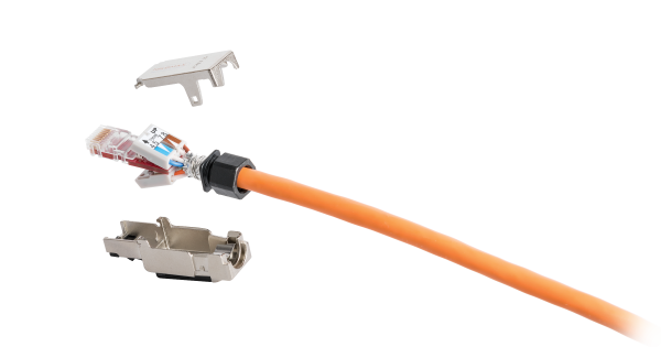Коннектор NIKOMAX RJ45/8P8C под витую пару, Кат.6 (Класс E), 250МГц, покрытие 50мкд, универсальные ножи, T568B, самозажимной, полный экран, металлик