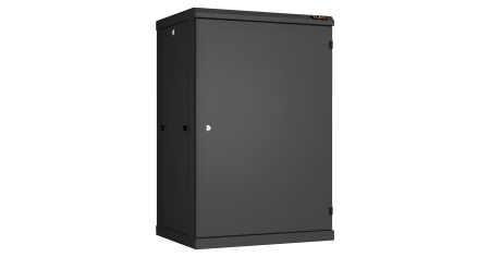 Настенный разборный шкаф NIKOMAX 19", 18U, металлическая дверь, Ш600хВ904хГ450мм, 2 пары монтажных направляющих, черный