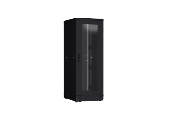 Напольный шкаф NIKOMAX серии TFR-R2 19", 33U, дверь со стеклом и металлическая, металлические стенки, Ш600хВ1702хГ800мм, в разобранном виде, черный