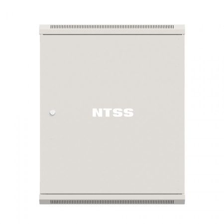 Шкаф настенный телекоммуникационный NTSS W 15U 600х600х770мм, 2 профиля 19, дверь сплошная металл, боковые стенки съемные, разобранный, серый RAL 7035