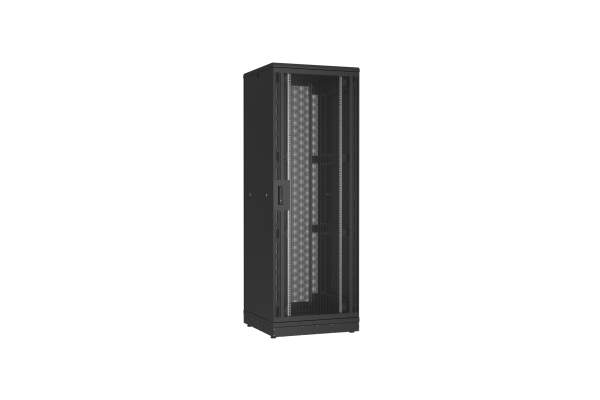 Напольный шкаф NIKOMAX серии TFR-R2 19", 47U, двери перфорированные, одностворчатая и двустворчатая, металлические стенки, Ш800хВ2232хГ800мм, в разобранном виде, черный