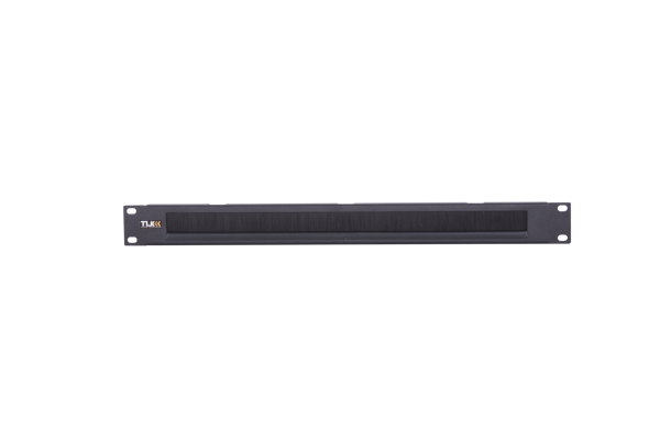 Щёточный ввод NIKOMAX 19", 1U, для настенных, напольных шкафов и открытых монтажных стоек, черный