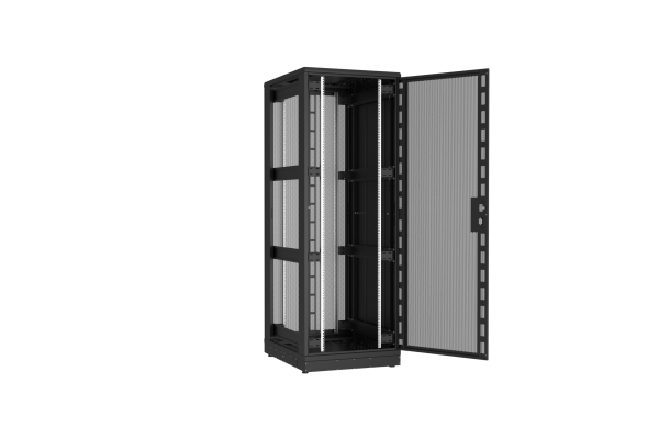 Напольный шкаф NIKOMAX серии TFR-R2 19", 47U, двери перфорированные, одностворчатая и двустворчатая, металлические стенки, Ш800хВ2232хГ1000мм, в разобранном виде, черный