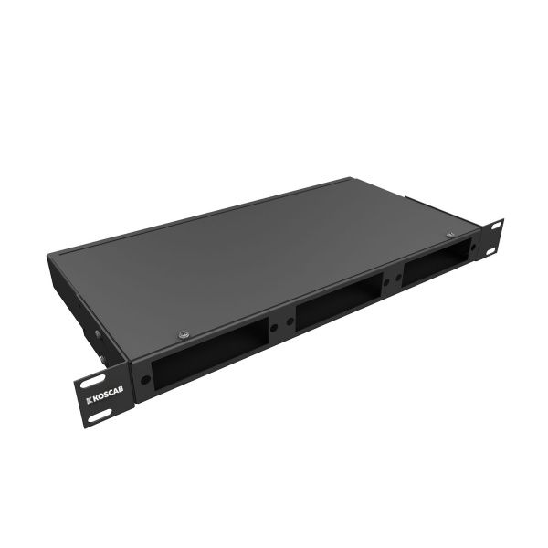 Кросс KOSCAB оптический 19'' укомплектованный 1U, 8 портов SC/UPC, 62.5/125 мкм (планки, сплайс-кассета, пигтейлы, КДЗС, адаптеры) черный RAL 9005