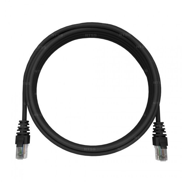 Патч-корд NTSS 2хRJ45/8P8C, T568B UTP 5e кат. литой 0.5 метра, LSZH, черный
