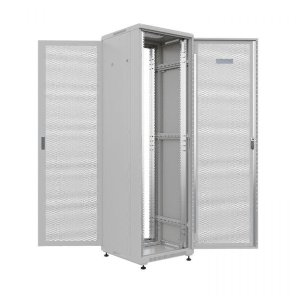 Шкаф напольный универсальный серверный NTSS R 42U 600х600мм, 4 профиля 19, двери перфорированная и перфорированная, боковые стенки съемные, регулируем