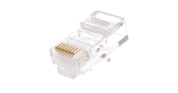 Коннектор NETLAN RJ45/8P8C под витую пару, Кат.5e (Класс D), 100МГц, покрытие 3мкд, универсальные ножи, для проводников 0,47-0,51мм, неэкранированный, уп-ка 1000шт.