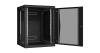 Настенный разборный шкаф NIKOMAX 19", 15U, стеклянная дверь, Ш600хВ770хГ600мм, 2 пары монтажных направляющих, черный