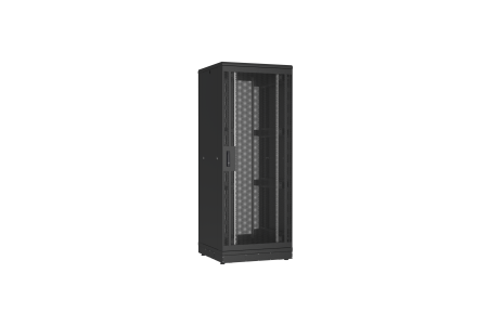Напольный шкаф NIKOMAX серии TFR-R2 19", 42U, двери перфорированные, одностворчатая и двустворчатая, металлические стенки, Ш800хВ2010хГ800мм, в разобранном виде, черный