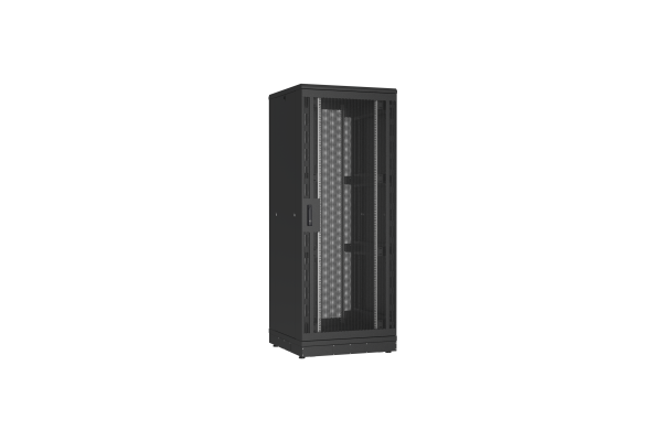 Напольный шкаф NIKOMAX серии TFR-R2 19", 42U, двери перфорированные, одностворчатая и двустворчатая, металлические стенки, Ш800хВ2010хГ800мм, в разобранном виде, черный