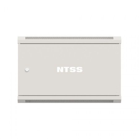 Шкаф настенный телекоммуникационный NTSS W 9U 600х600х500мм, 2 профиля 19, дверь сплошная металл, боковые стенки съемные, разобранный, серый RAL 7035