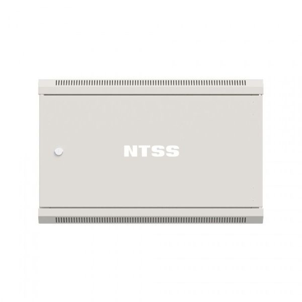 Шкаф настенный телекоммуникационный NTSS W 9U 600х600х500мм, 2 профиля 19, дверь сплошная металл, боковые стенки съемные, разобранный, серый RAL 7035