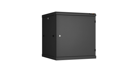 Настенный разборный шкаф NIKOMAX 19", 12U, металлическая дверь, Ш600хВ636хГ600мм, 2 пары монтажных направляющих, черный