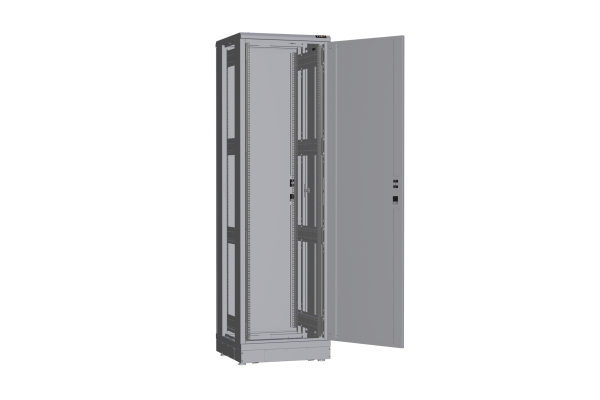 Напольный шкаф NIKOMAX серии TFR-R2 19", 42U, металлические двери, металлические стенки, Ш600хВ2010хГ600мм, в разобранном виде, серый