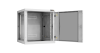 Настенный разборный шкаф NIKOMAX 19", 12U, стеклянная дверь, Ш600хВ636хГ600мм, 2 пары монтажных направляющих, серый