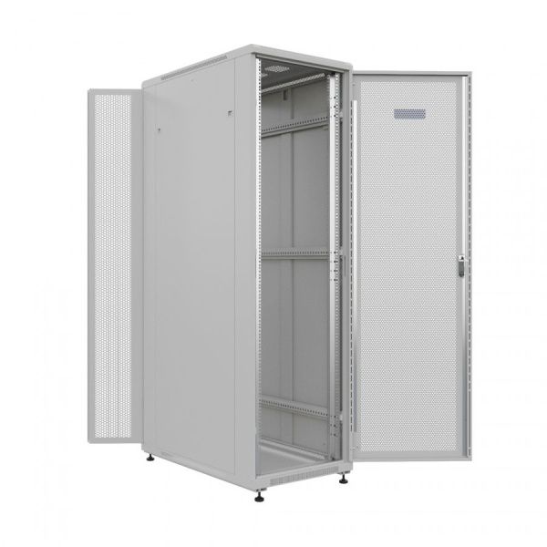 Шкаф напольный универсальный серверный NTSS R 47U 600х1200мм, 4 профиля 19, двери перфорированная и перфорированная двухстворчатая, боковые стенки съе