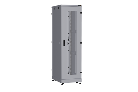 Напольный шкаф NIKOMAX серии TFA-R 19", 42U, дверь со стеклом и металлическая, металлические стенки, Ш600хВ2114хГ800мм, в разобранном виде, серый