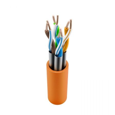 Кабель витая пара NTSS PREMIUM U/FTP 6A 4 пары одножильный 23AWG LSZH внутренний нг(А)-HF 500м оранжевый