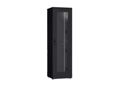 Напольный шкаф NIKOMAX серии TFR-R2 19", 42U, дверь со стеклом и металлическая, металлические стенки, Ш600хВ2010хГ600мм, в разобранном виде, черный