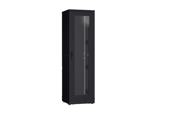 Напольный шкаф NIKOMAX серии TFR-R2 19", 42U, дверь со стеклом и металлическая, металлические стенки, Ш600хВ2010хГ600мм, в разобранном виде, черный
