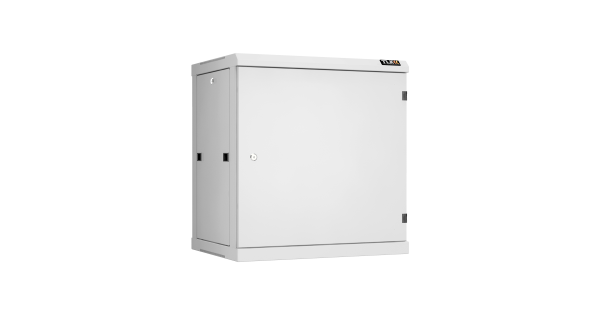 Настенный разборный шкаф NIKOMAX 19", 12U, металлическая дверь, Ш600хВ636хГ450мм, 2 пары монтажных направляющих, серый