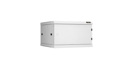 Настенный разборный шкаф NIKOMAX 19", 6U, металлическая дверь, Ш600хВ370хГ600мм, 2 пары монтажных направляющих, серый