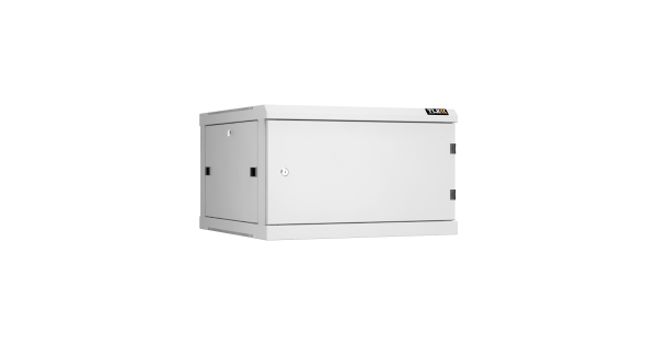 Настенный разборный шкаф NIKOMAX 19", 6U, металлическая дверь, Ш600хВ370хГ600мм, 2 пары монтажных направляющих, серый