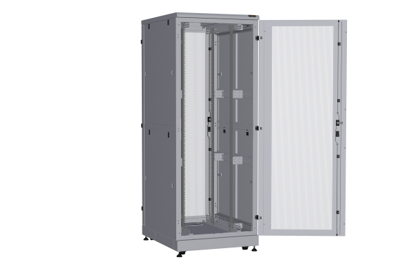 Напольный шкаф NIKOMAX серии TFA-R 19", 42U, перфорированные двери, металлические двухуровневые стенки, Ш800хВ2114хГ1000мм, в разобранном виде, серый