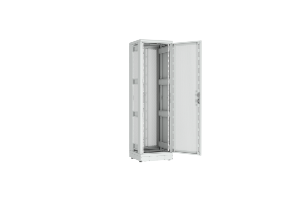 Напольный шкаф NIKOMAX серии TFR-R2 19", 42U, двери перфорированные, одностворчатая и двустворчатая, металлические стенки, Ш600хВ2010хГ600мм, в разобранном виде, серый