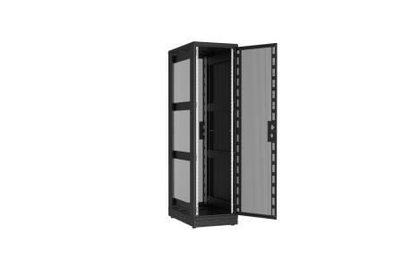 Напольный шкаф NIKOMAX серии TFR-R2 19", 47U, перфорированные двери, металлические стенки, Ш600хВ2232хГ1000мм, в разобранном виде, черный