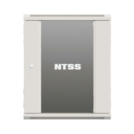 Шкаф настенный телекоммуникационный NTSS W 18U 600х450х964мм, 2 профиля 19, дверь стеклянная, боковые стенки съемные, задняя стенка, разобранный, серы